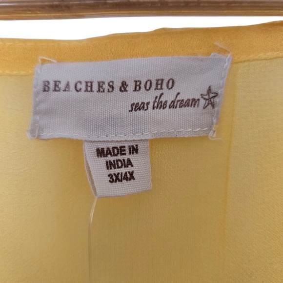 NWT Beaches & Boho Yellow and Orange Ombre Kaftan Swimsuit Cover Size 3x/4x - Picture 3 of 4